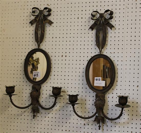 Pair of wall sconce mirrors